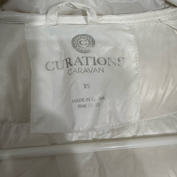 Curations Caravan White Packable Puffer Cape Jacket XS Hooded - Picture 9 of 12